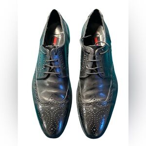 Men's Black Lloyd Brogue Wingtip Dress Shoes